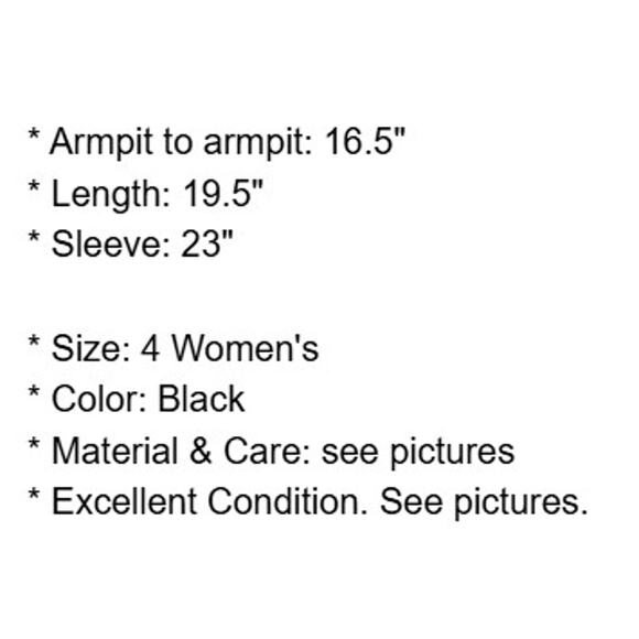 Carmen Marc Valvo Jacket Womens 4 Black Crop Fitted and Leather Belt Size Small - Picture 4 of 16